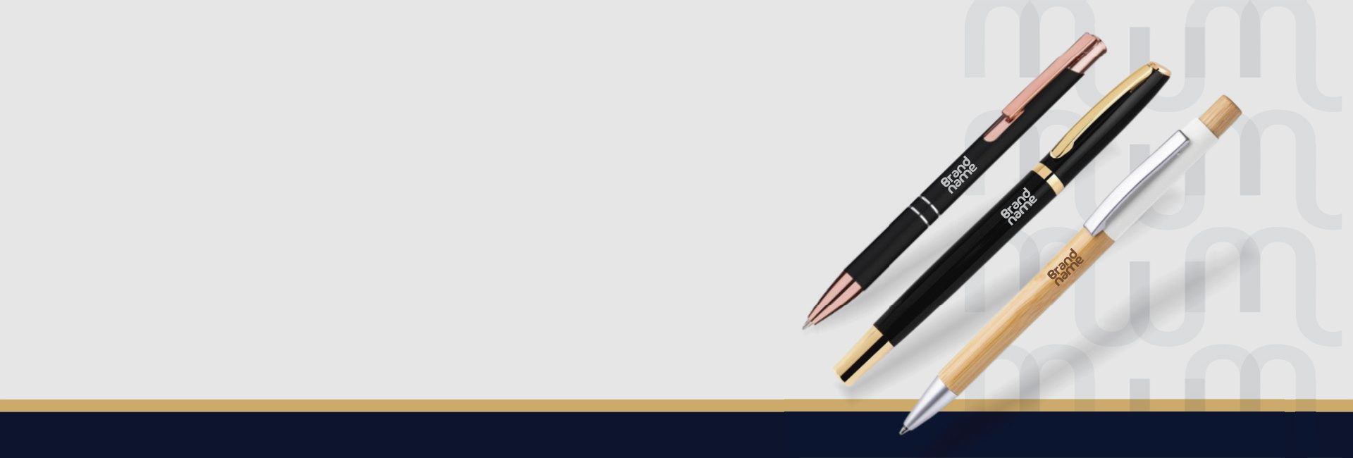 Canetas metálicas e de bambu personalizadas com logo
